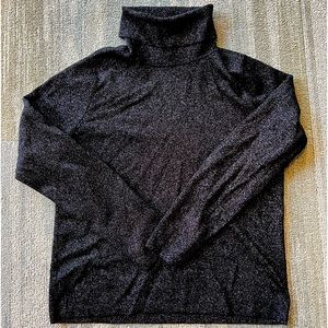 EXPRESS BLACK METALLIC TURTLENECK SWEATER XL